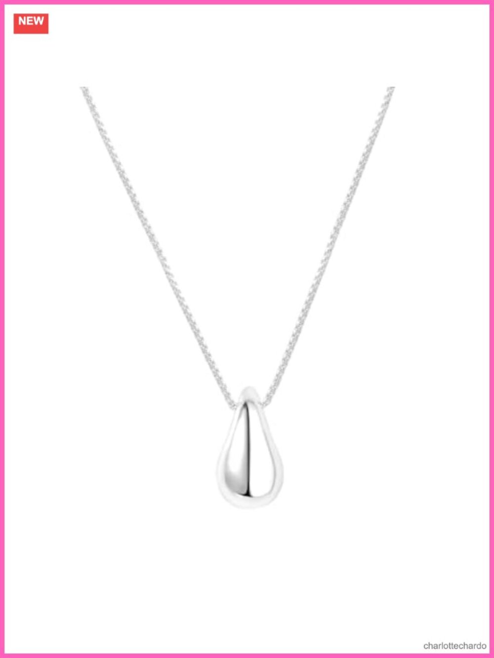 Gold Plated Stainless Steel Pear Teardrop Pendant Necklace Dainty Jewelry Gift
